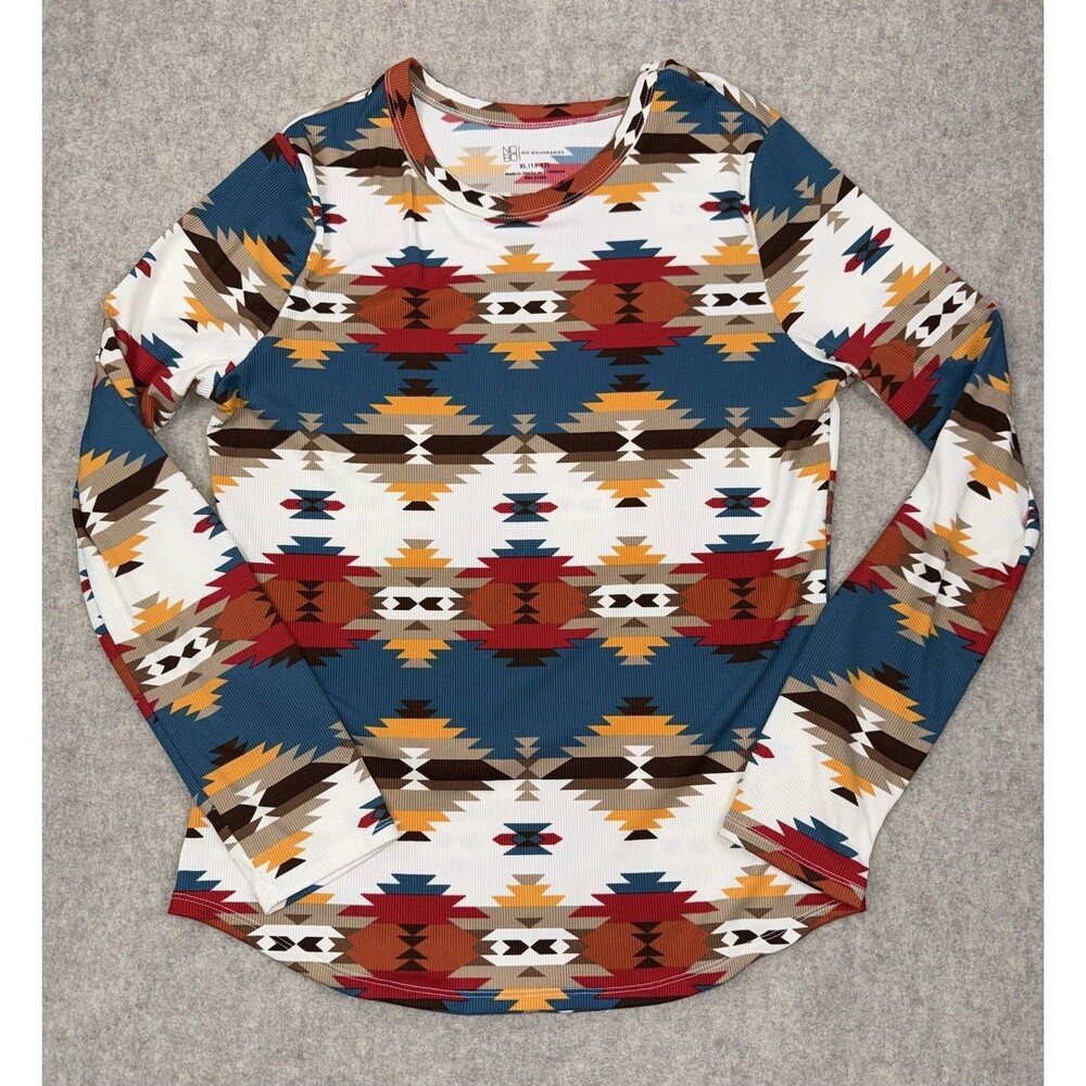 No Boundaries Girls Size XL (15-17) Long Sleeve Aztec Stripe Shirt